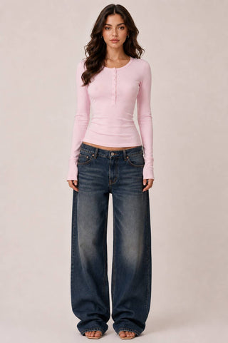 Classic Long Sleeve Henley Layering Top - Rise and Redemption
