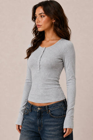 Classic Long Sleeve Henley Layering Top - Rise and Redemption