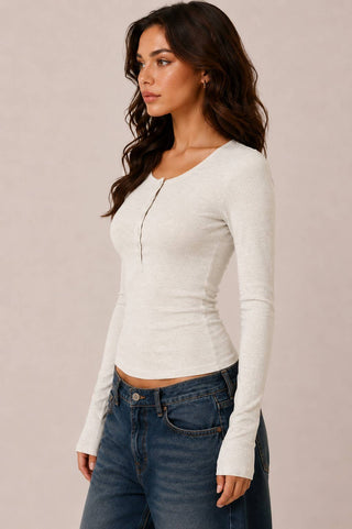 Classic Long Sleeve Henley Layering Top - Rise and Redemption