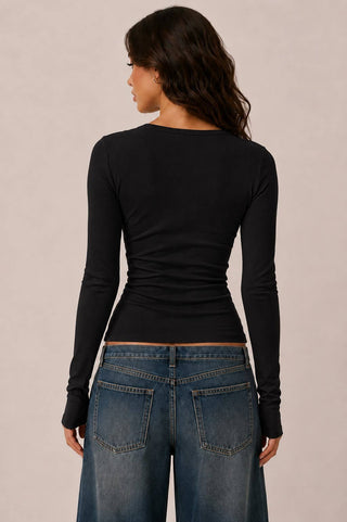 Classic Long Sleeve Henley Layering Top - Rise and Redemption