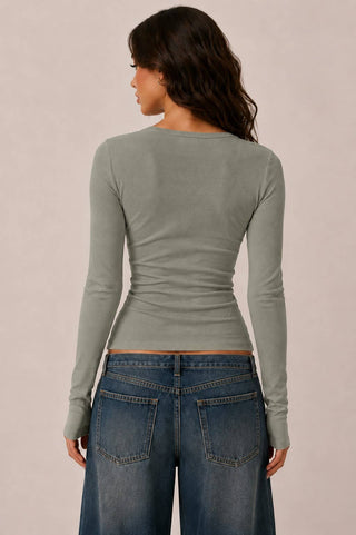 Classic Long Sleeve Henley Layering Top - Rise and Redemption