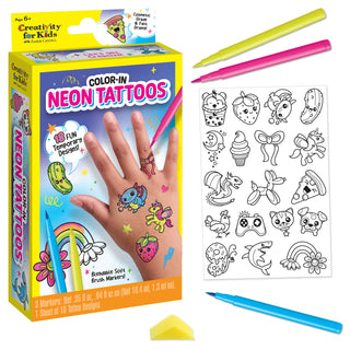 Color in Neon Tattoos Mini Craft Kit for Kids - Rise and Redemption