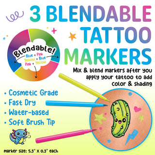 Color in Neon Tattoos Mini Craft Kit for Kids - Rise and Redemption
