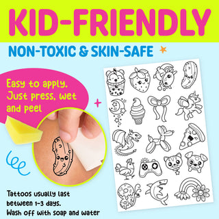 Color in Neon Tattoos Mini Craft Kit for Kids - Rise and Redemption