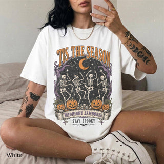 Comfort Colors Halloween Shirt, Vintage Dancing Skeleton Tee - Rise and Redemption
