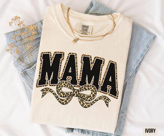 Comfort Colors Leopard Coquette Bow Mama Shirt Mothers Day - Rise and Redemption