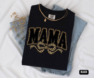 Comfort Colors Leopard Coquette Bow Mama Shirt Mothers Day - Rise and Redemption