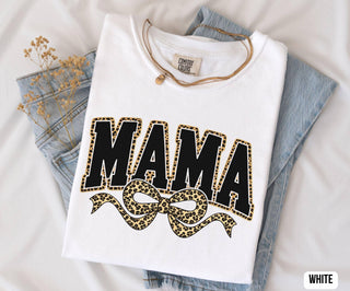 Comfort Colors Leopard Coquette Bow Mama Shirt Mothers Day - Rise and Redemption