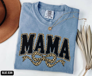 Comfort Colors Leopard Coquette Bow Mama Shirt Mothers Day - Rise and Redemption