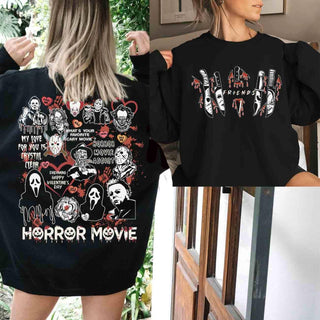 Comfort Colors Retro Horror Characters Halloween T-Shirt - Rise and Redemption