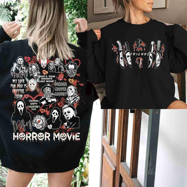 Comfort Colors Retro Horror Characters Halloween T-Shirt - Rise and Redemption