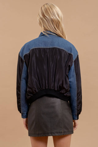 CONTRAST DROP SHOULDER DENIM JACKET - Rise and Redemption