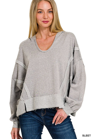 Contrast Hem Hoodie - Rise and Redemption