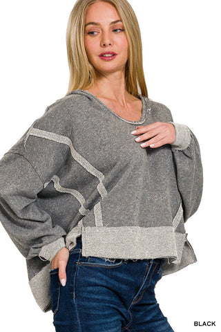 Contrast Hem Hoodie - Rise and Redemption