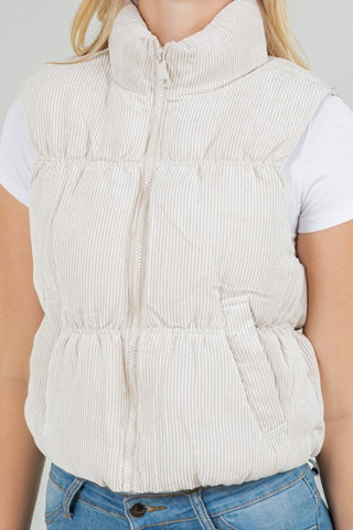 Corduroy Puffer Vest - Rise and Redemption
