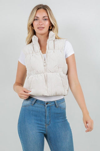 Corduroy Puffer Vest - Rise and Redemption