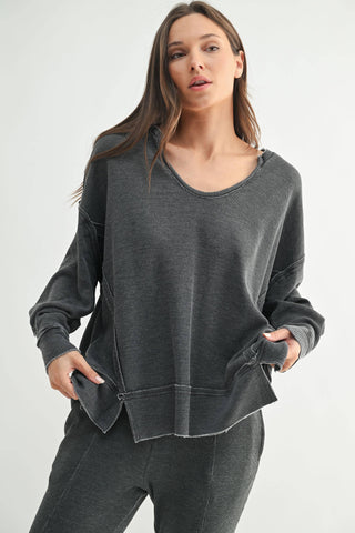 Cotton Blend Waffle Knit Oversized Long Sleeve - Rise and Redemption