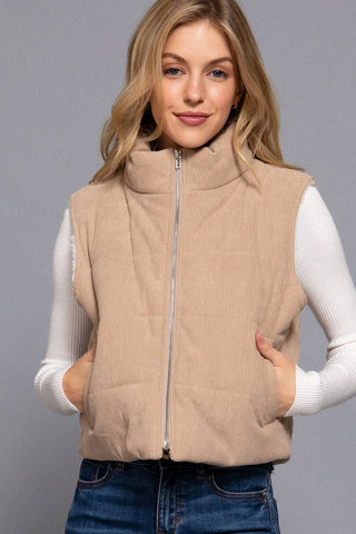 Court Corduroy Puffer Vest - Rise and Redemption