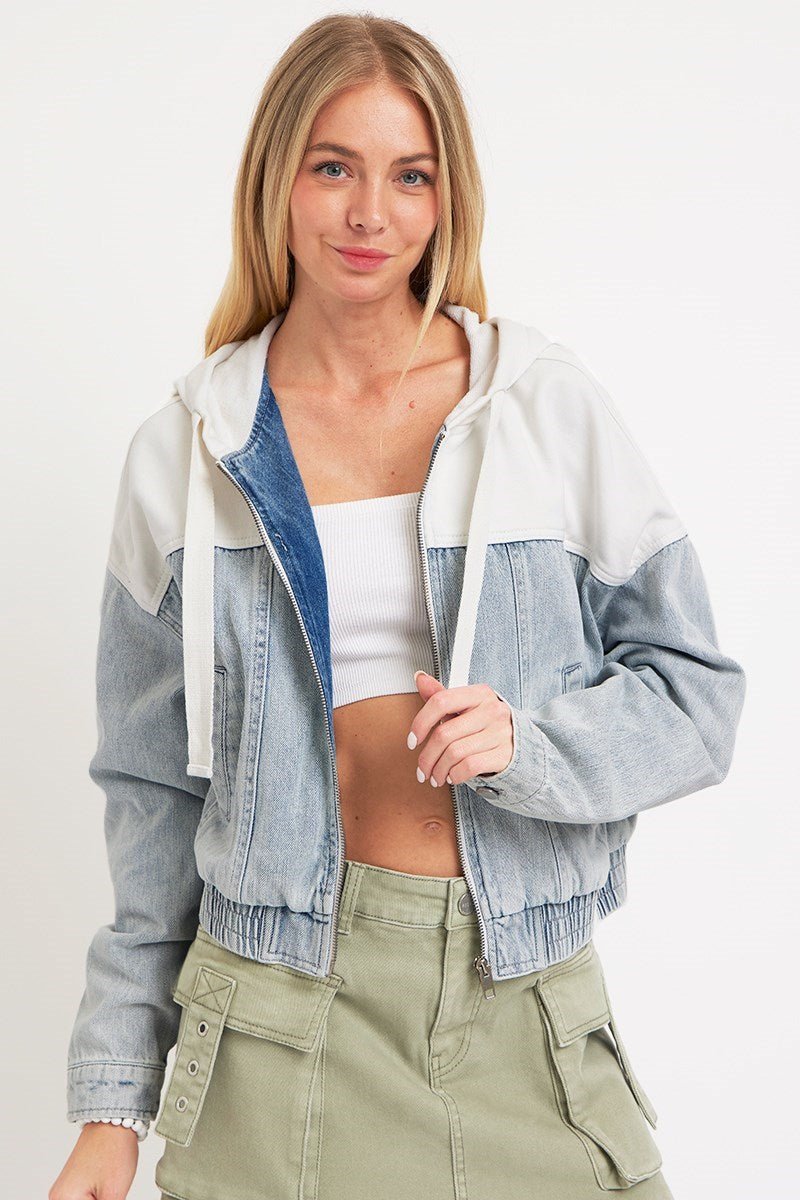 Courtney Contrast Denim Jacket - Rise and Redemption