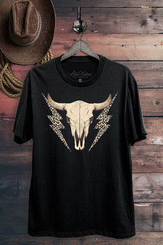 Cow Skull Thunderbolt Graphic Top - Rise and Redemption