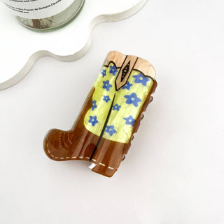 Cowboy Boots Acrylic Hair Claw Clip - Rise and Redemption