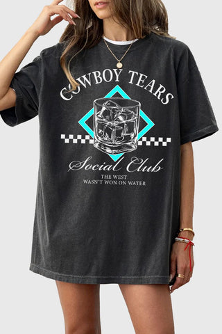 Cowboy tears oversized tee - Rise and Redemption