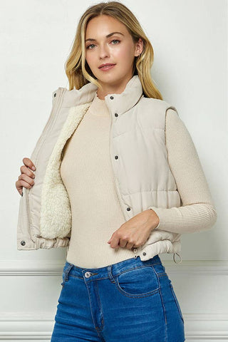 Cozy Sherpa Lined Quilted Vest - Rise and Redemption