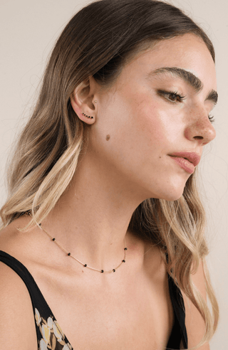 Crawler - Black CZ - Gold Earrings - Rise and Redemption