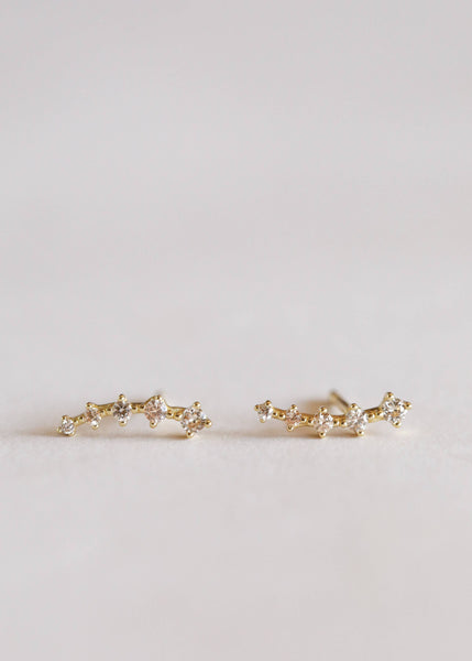 Crawler - Champagne CZ - Gold Earrings - Rise and Redemption