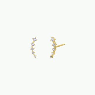 Crawler - White CZ - Gold Earrings - Rise and Redemption