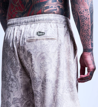 Creeping Death Ewaist Boardshort Off - White - Rise and Redemption