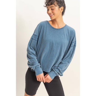 Cross Detail Open Back Long - Sleeve Top - Rise and Redemption