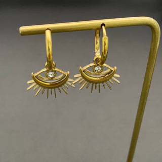 Cubic Zirconia Evil Eye 18K Gold Plated S.Steel Earrings - Rise and Redemption