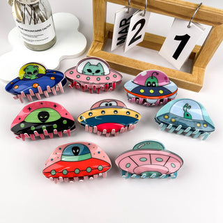 Cute cartoon UFO alien hair claw clip - Rise and Redemption