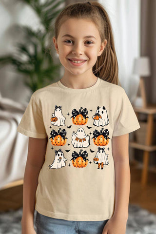 Cute Ghost Fall Pumpkin Kids Graphic T Shirts - Rise and Redemption