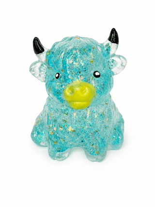 Cute Pinch Glitter Highland Bull Squishy - Rise and Redemption