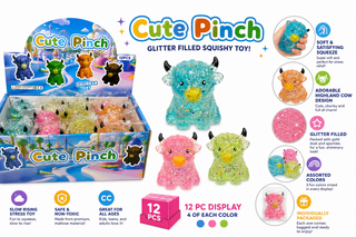 Cute Pinch Glitter Highland Bull Squishy - Rise and Redemption
