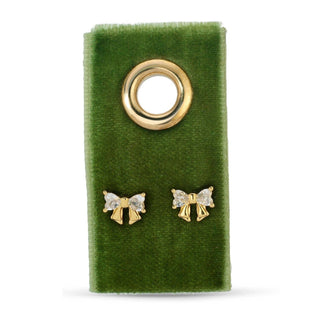 CZ Bow Studs On Velvet Gift Tag - Rise and Redemption