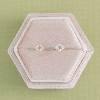 CZ Evil Eye Studs on Velvet Tag - Rise and Redemption