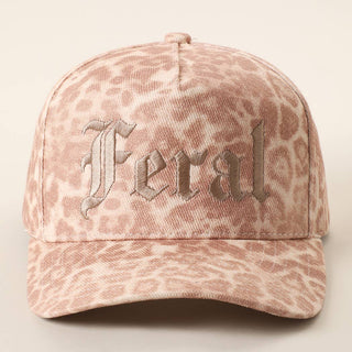 Feral Embroidered Leopard Print Trucker Hat