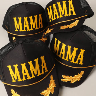 MAMA Lettering Logo Foam Mesh Back Trucker Hat
