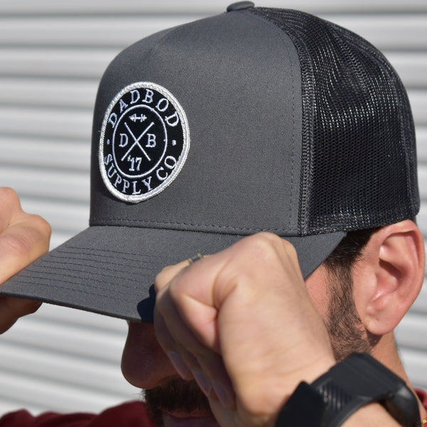 DadBod Classic Logo Snapback - Charcoal Grey and Black - Rise and Redemption