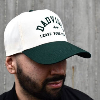 DadVibes 5 Panel Hat (Cream/Green) - Rise and Redemption