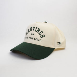 DadVibes 5 Panel Hat (Cream/Green) - Rise and Redemption