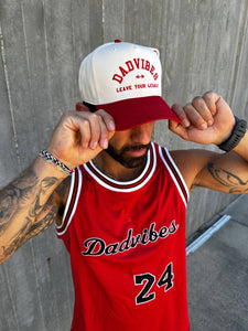 DadVibes 5 Panel Hat (Cream/Red) - Rise and Redemption