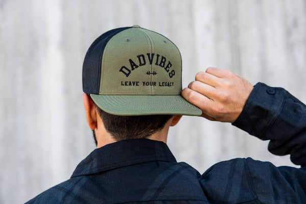 DadVibes FLAT Bill SnapBack (Olive/Black) - Rise and Redemption