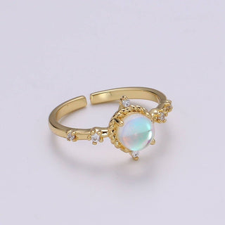 Dainty Monstone Ring Celestial Ring Minimalist Crystal Ring Statement Ring Adjustable Ring Stacking Ring Girlfriend Gift R-336 - Rise and Redemption