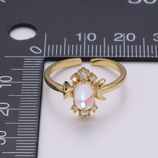 Dainty Monstone Ring Celestial Ring Minimalist Crystal Ring Statement Ring Adjustable Ring Stacking Ring Girlfriend Gift R-340 - Rise and Redemption