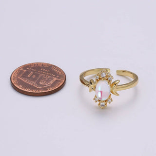 Dainty Monstone Ring Celestial Ring Minimalist Crystal Ring Statement Ring Adjustable Ring Stacking Ring Girlfriend Gift R-340 - Rise and Redemption