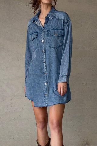 Daphne Fall Denim Dress - Rise and Redemption